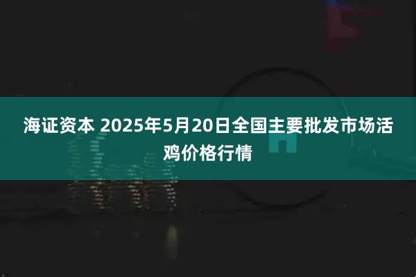 海证资本 2025年5月20日全国主要批发市场活鸡价格行情