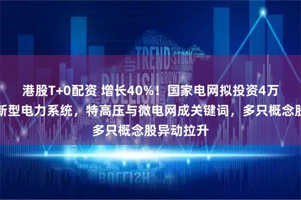 港股T+0配资 增长40%！国家电网拟投资4万亿元建设新型电力系统，特高压与微电网成关键词，多只概念股异动拉升