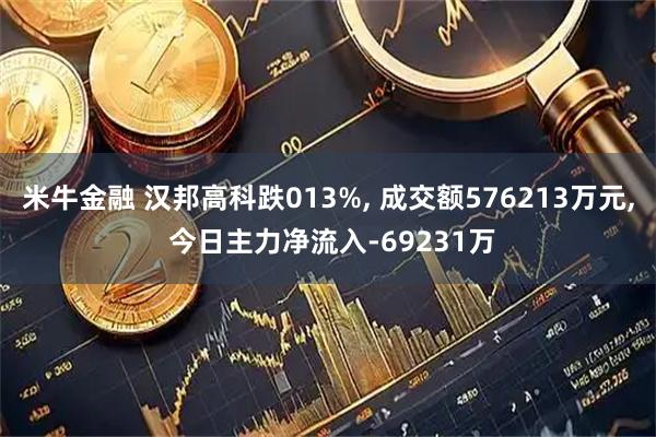米牛金融 汉邦高科跌013%, 成交额576213万元, 今日主力净流入-69231万
