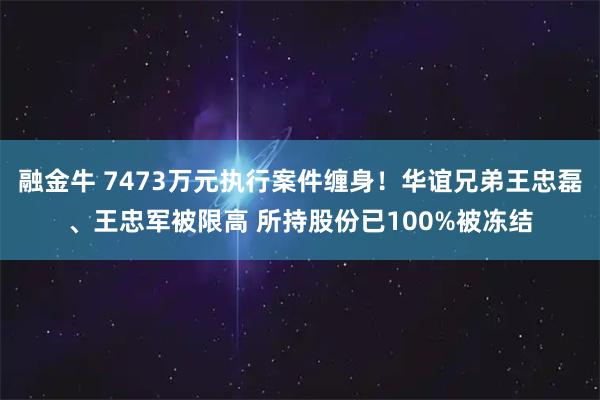 融金牛 7473万元执行案件缠身！华谊兄弟王忠磊、王忠军被限高 所持股份已100%被冻结